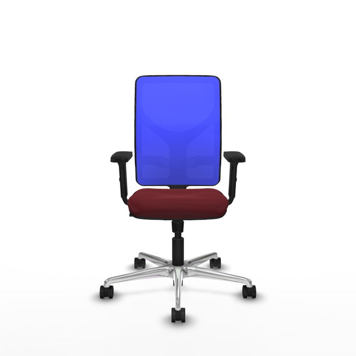 PIQUERAS Y CRESPO Silla de oficina Motilla con mecanismo Sincro, Granate y Azul
