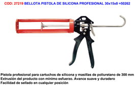 Bellota Pistola Silicona Pro para Cartucho 300 con Fuerza 10:1