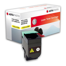 Lexmark 80C0X40 Toner Color Amarillo para Impresoras Láser - Rendimiento 4000 Páginas - Compatible AgfaPhoto APTL800X4YE