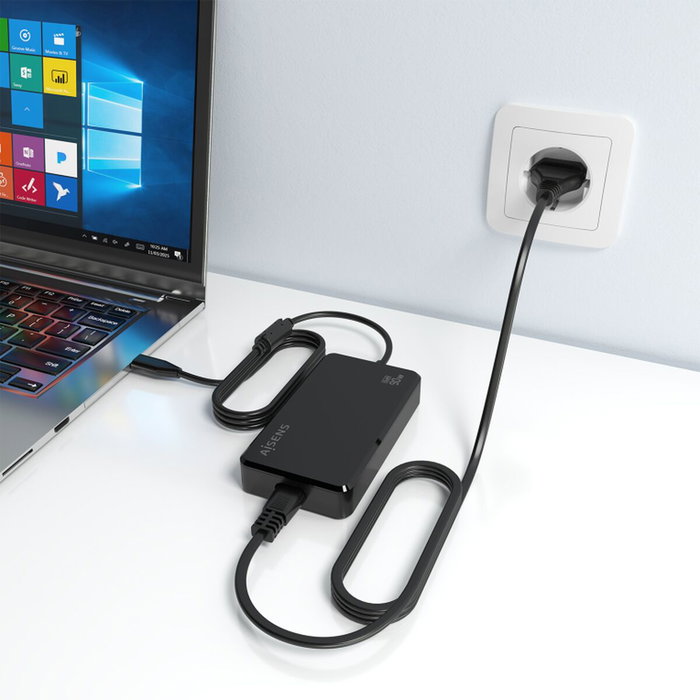 AISENS Cargador de Sobremesa GaN 90W PD3.0 1xUSB-C 1.8m, Negro AISENS Cargador de Sobremesa GaN 90W PD3.0 1xUSB-C 1.8m, Negro