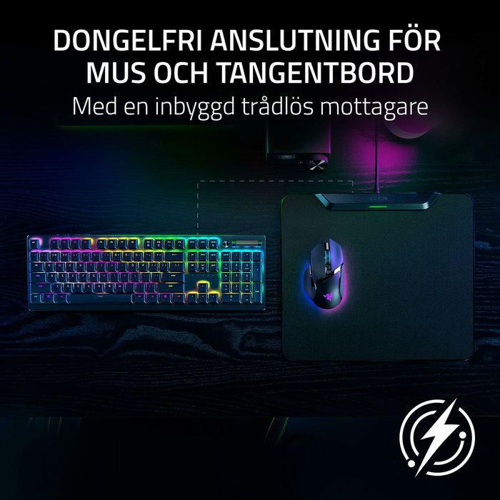 Razer HyperFlux V2 Alfombrilla de ratón para juegos Negro