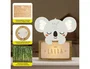Wondee Lámpara Infantil Personalizable Little Koala Oso Perezoso Madera Sostenible Luz Nocturna Quit Miedos Regalo Bebé