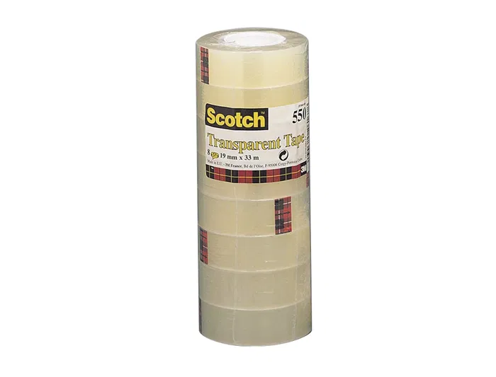 Scotch Cinta Adhesiva 550 Transparente 33 mt x 19 mm Pack 8 Unidades Scotch Cinta Adhesiva 550 Transparente 33 mt x 19 mm Pack 8 Unidades