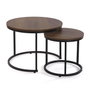 Versa Set de 2 Mesas Auxiliares Industrial 60x45 cm - Madera MDF y Metal