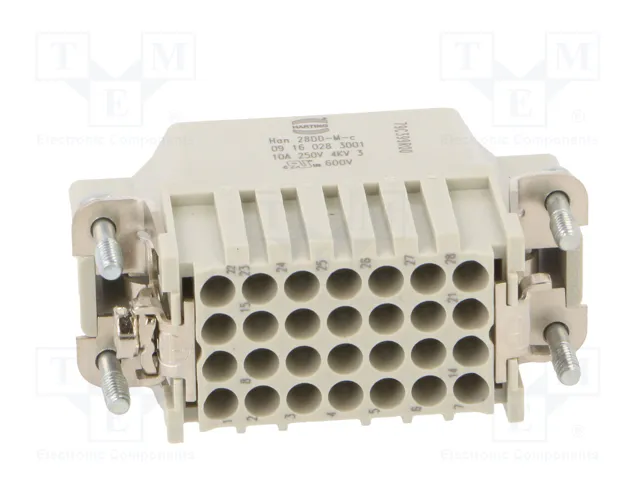 HARTING Han® DD Plantilla de contacto macho 28 pines