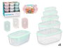 Leknes Set 5 Fiambreras Surtidas 200, 400, 800, 1750, 2800 ml 28.5x11x16.5 cm Plástico Apto Microondas y Lavavajillas (Set de 12)