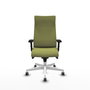 PIQUERAS Y CRESPO Sillón Albacete Verde oliva con Mecanismo Sincro y Base Blanca