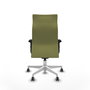 PIQUERAS Y CRESPO Sillón Albacete Verde oliva con Mecanismo Sincro y Base Blanca
