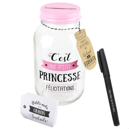 Dites-le avec des Mots Hucha Tarro Deseos Nacimiento Regalo Bebé Incluye 100 Etiquetas y Bolígrafo