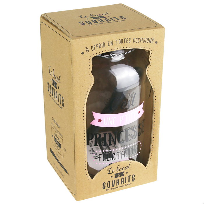 Dites-le avec des Mots Hucha Tarro Deseos Nacimiento Regalo Bebé Incluye 100 Etiquetas y Bolígrafo