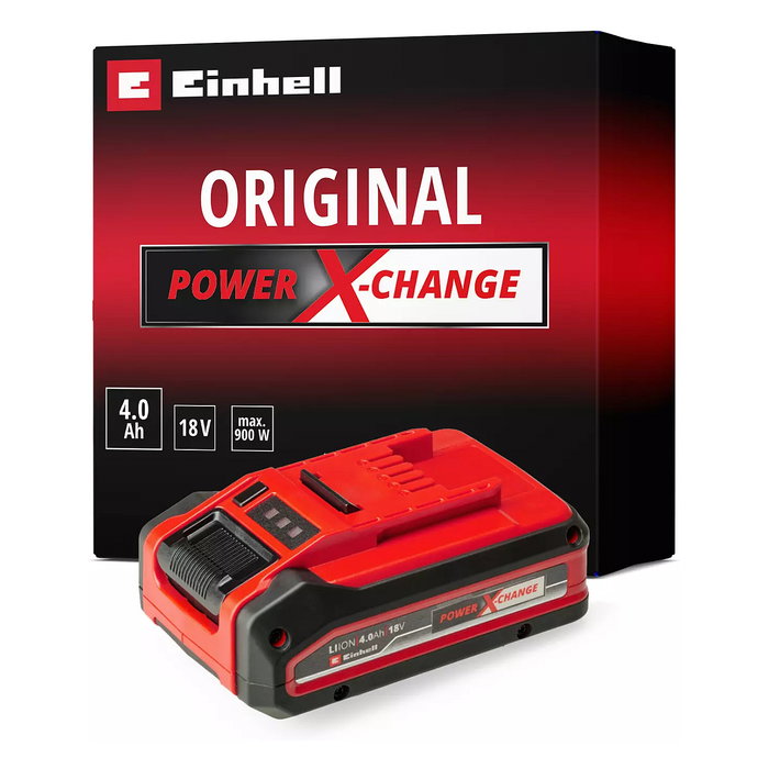 Einhell Power-X-Change Plus Batería 18V 4.0Ah Ion-Litio para Herramientas a Batería - Negro/Rojo