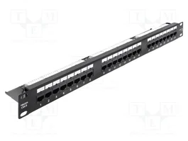 DeLOCK Patch Panel 19″ 1U Cat.6 con LED y barra de gestión de cables