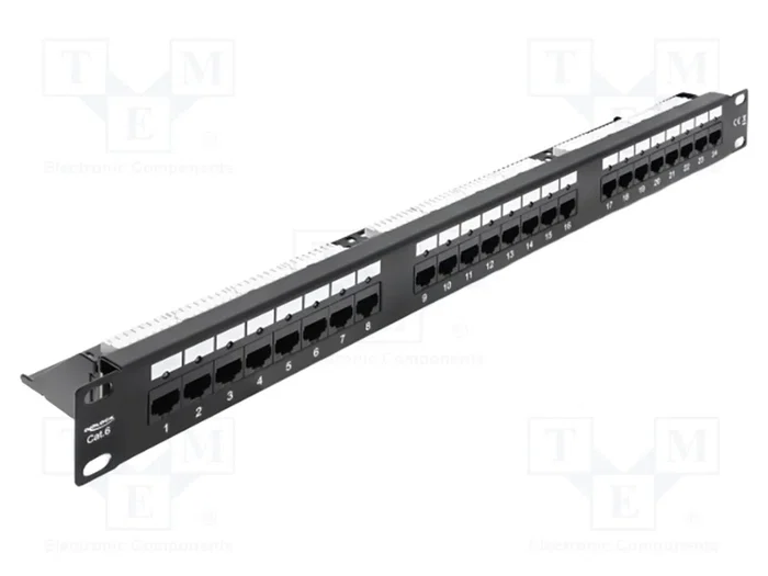 DeLOCK Patch Panel 19″ 1U Cat.6 con LED y barra de gestión de cables DeLOCK Patch Panel 19″ 1U Cat.6 con LED y barra de gestión de cables