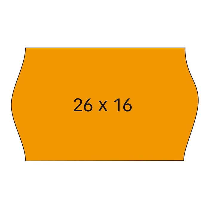 Apli Etiquetas de Precios Removibles Naranja 26x16mm con Sinusoidal