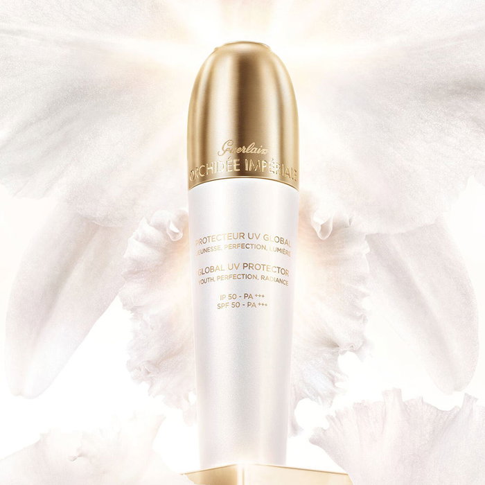 Guerlain Orchidée Impériale Protector Global UV SPF 50 Fluido Anti-Manchas e Hidratante Facial - 30 ml