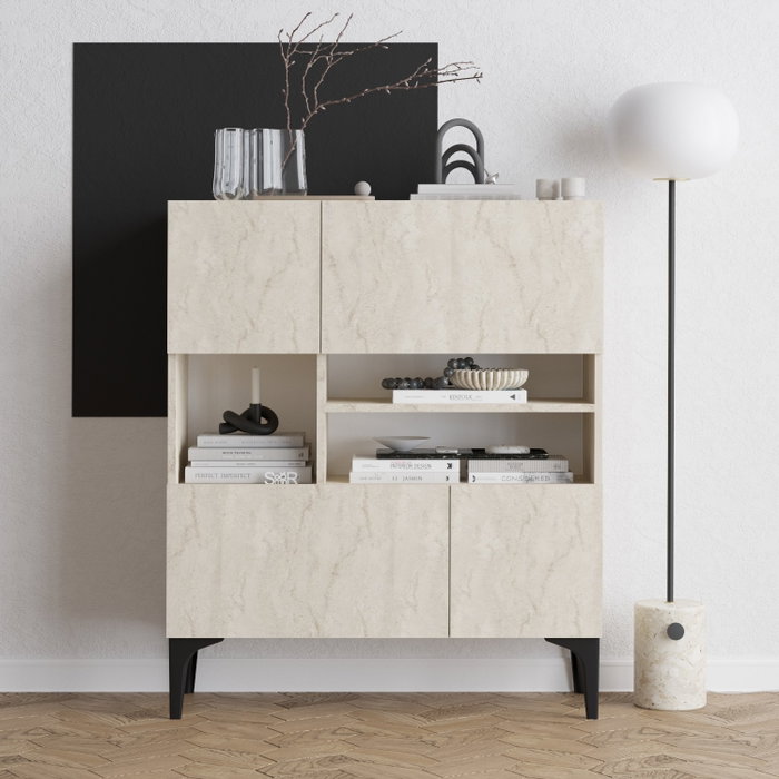 Hanah Home Consola Travertino 100x35x125 cm Tablero Melamina Elegante y Funcional Hanah Home Consola Travertino 100x35x125 cm Tablero Melamina Elegante y Funcional