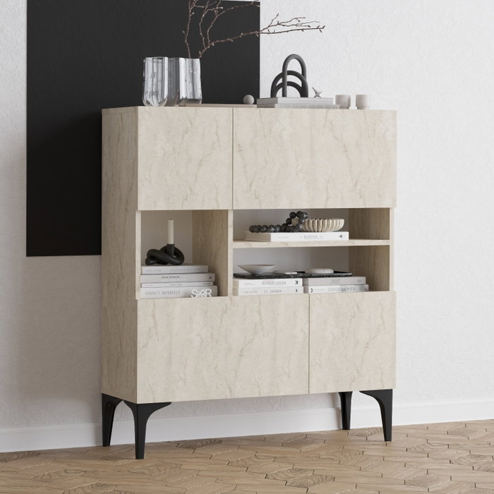 Hanah Home Consola Travertino 100x35x125 cm Tablero Melamina Elegante y Funcional Hanah Home Consola Travertino 100x35x125 cm Tablero Melamina Elegante y Funcional