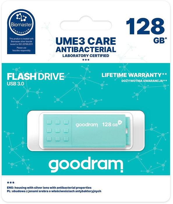 GOODRAM UME3 CARE 128GB USB 3.2 Gen 1 Menta