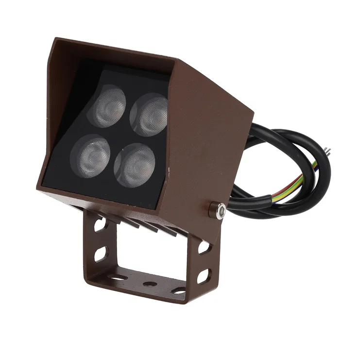 Foco Led con Pincho Jardín 4W IP65 2700K Acabado Marrón