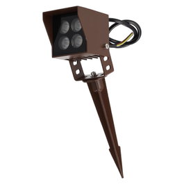 Foco LED con Pincho Jardín 4W IP65 2700K Acabado Marrón