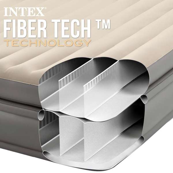 Intex Cama de Aire Queen Prime Comfort Elevated Altura 51 cm Peso Máximo 272 Kg con Bomba Eléctrica Incorporada