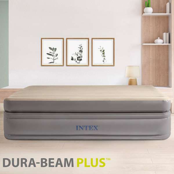 Intex Cama de Aire Queen Prime Comfort Elevated Altura 51 cm Peso Máximo 272 Kg con Bomba Eléctrica Incorporada