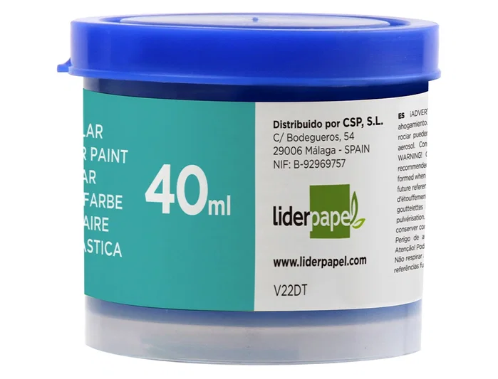 Liderpapel Tempera Escolar 40 ml Azul Ultramar - Pintura para Papel, Cartulina, Madera, Tela, Arcilla y Pasta de Modelar, Fluida y Cubriente, Apto desde 3 Anos Liderpapel Tempera Escolar 40 ml Azul Ultramar - Pintura para Papel, Cartulina, Madera, Tela, Arcilla y Pasta de Modelar, Fluida y Cubriente, Apto desde 3 Anos