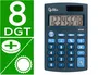 Liderpapel xf06 Calculadora de Bolsillo 8 Dígitos Solar y Pila Color Azul 98x62x8 mm
