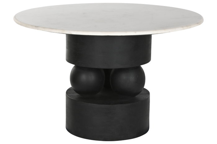 DKD Home Decor Mesa Redonda Comedor Mango y Marmol 120x120x76 cm Diseño Moderno DKD Home Decor Mesa Redonda Comedor Mango y Marmol 120x120x76 cm Diseño Moderno