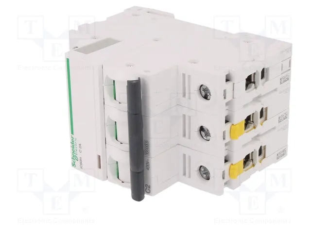 SCHNEIDER ELECTRIC Interruptor magnetotérmico ACTI9 iC60H 3 polos 4A Característica C SCHNEIDER ELECTRIC Interruptor magnetotérmico ACTI9 iC60H 3 polos 4A Característica C