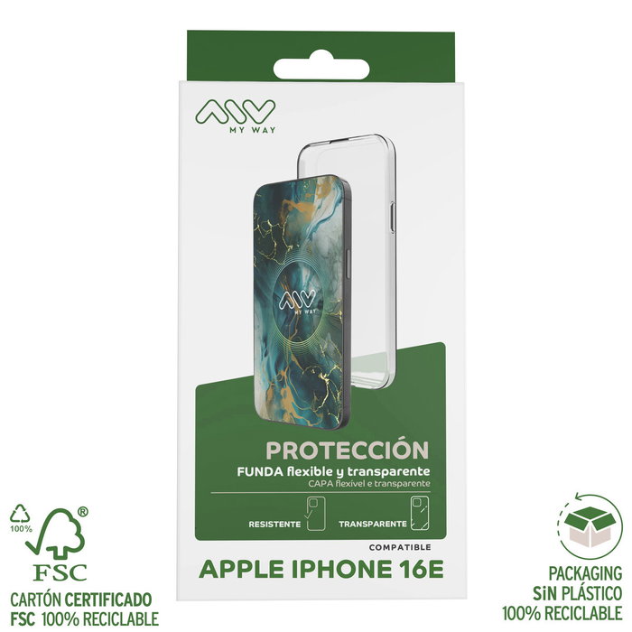 myway funda compatible con Apple iPhone 16e transparente