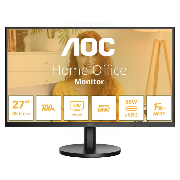 AOC 27B3CA2 Monitor 27" FHD IPS 100Hz 1ms HDMI USB-C Negro AOC 27B3CA2 Monitor 27" FHD IPS 100Hz 1ms HDMI USB-C Negro