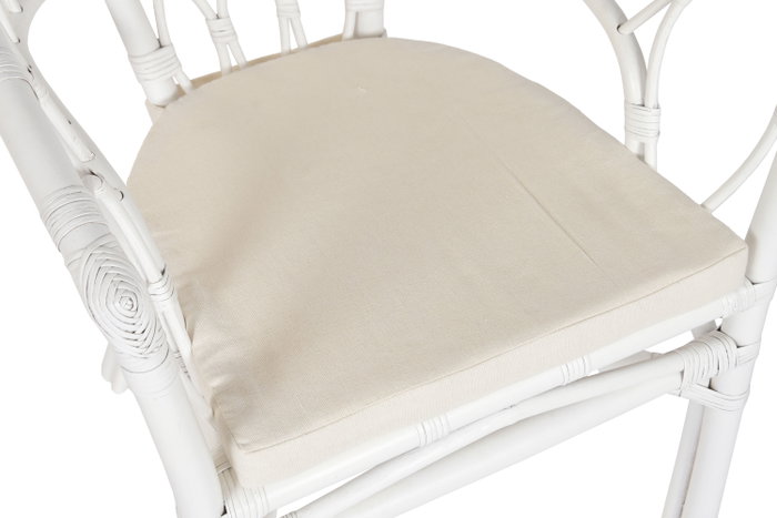 DKD Home Decor Silla de Ratán y Poliéster Blanco DKD Home Decor Silla de Ratán y Poliéster Blanco