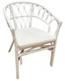 DKD Home Decor Silla de Ratán y Poliéster Blanco