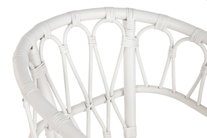 DKD Home Decor Silla de Ratán y Poliéster Blanco DKD Home Decor Silla de Ratán y Poliéster Blanco