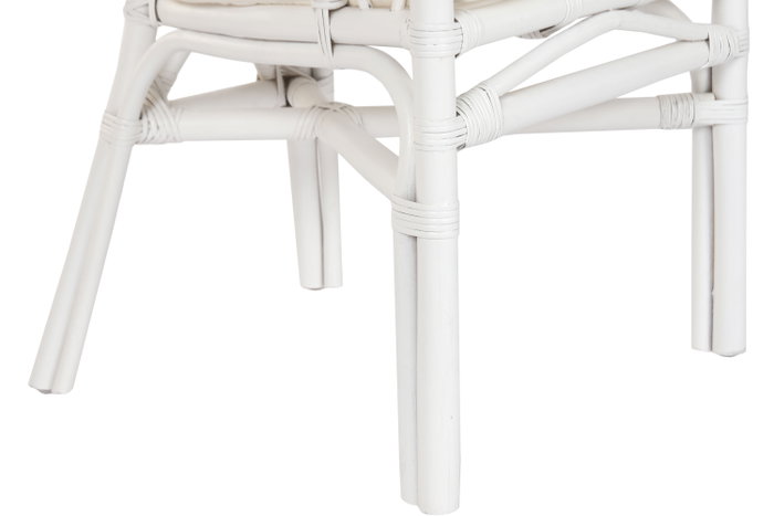 DKD Home Decor Silla de Ratán y Poliéster Blanco DKD Home Decor Silla de Ratán y Poliéster Blanco