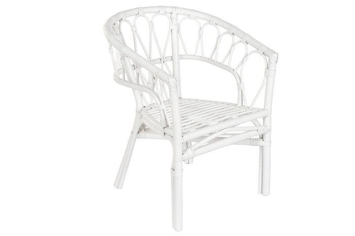DKD Home Decor Silla de Ratán y Poliéster Blanco DKD Home Decor Silla de Ratán y Poliéster Blanco