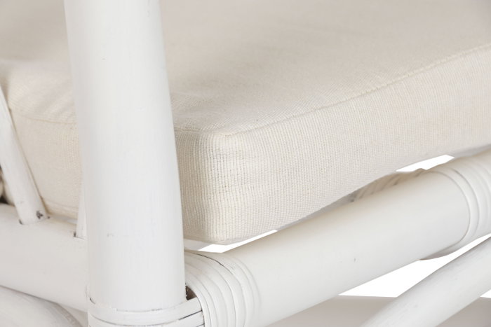 DKD Home Decor Silla de Ratán y Poliéster Blanco DKD Home Decor Silla de Ratán y Poliéster Blanco