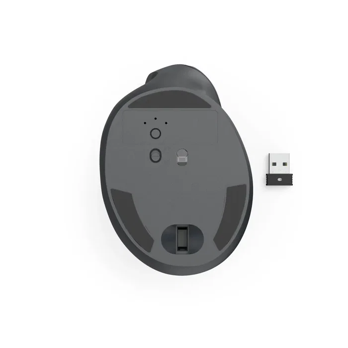 Hama EWM-500L Ratón Inalámbrico Ergonómico Vertical para Zurdos, 1800 DPI Ajustable, 7 Botones, Conexión RF 2.4 GHz, Color Negro