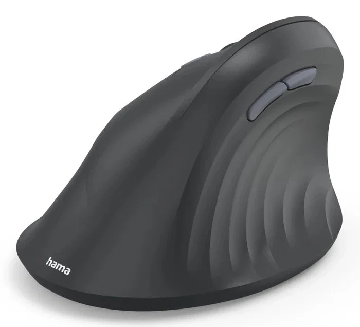 Hama EWM-500L Ratón Inalámbrico Ergonómico Vertical para Zurdos, 1800 DPI Ajustable, 7 Botones, Conexión RF 2.4 GHz, Color Negro