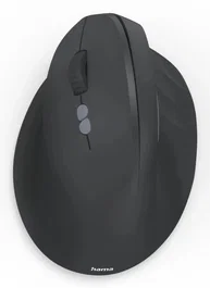 Hama EWM-500L Ratón Inalámbrico Ergonómico Vertical para Zurdos, 1800 DPI Ajustable, 7 Botones, Conexión RF 2.4 GHz, Color Negro