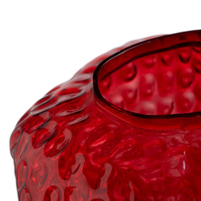 Ixia Jarrón Fresa Rojo de Cristal Decoración 23 x 19 x 25 cm Ixia Jarrón Fresa Rojo de Cristal Decoración 23 x 19 x 25 cm