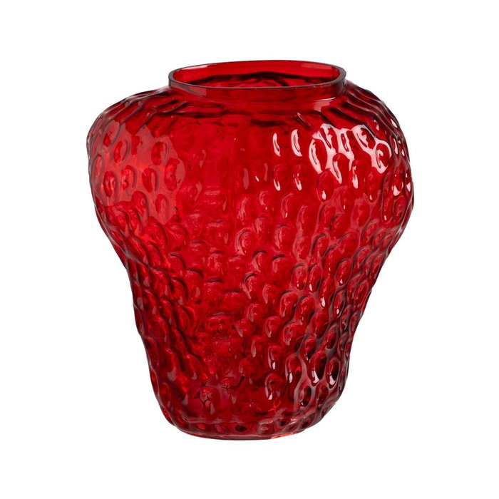 Ixia Jarrón Fresa Rojo de Cristal Decoración 23 x 19 x 25 cm Ixia Jarrón Fresa Rojo de Cristal Decoración 23 x 19 x 25 cm