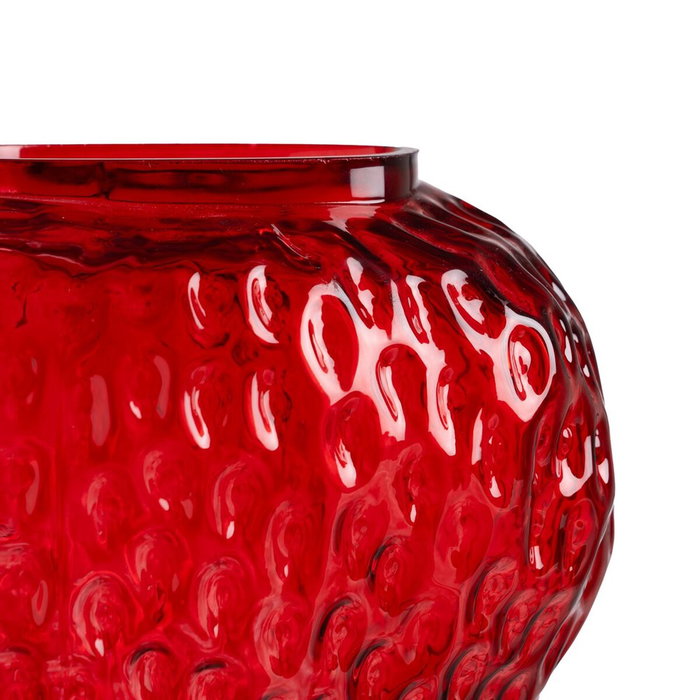 Ixia Jarrón Fresa Rojo de Cristal Decoración 23 x 19 x 25 cm Ixia Jarrón Fresa Rojo de Cristal Decoración 23 x 19 x 25 cm
