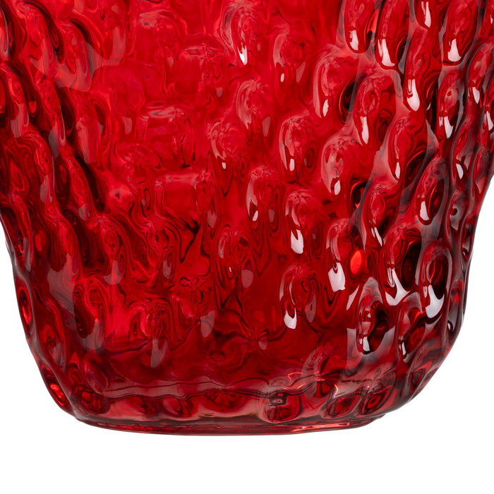 Jarrón Fresa Rojo Cristal Decoración 23 X 19 X 25 cm
