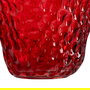 Jarrón Fresa Rojo Cristal Decoración 23 X 19 X 25 cm