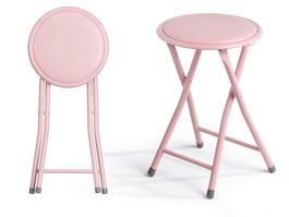 Giftdecor Taburete Plegable PVC Rosa 29 cm x 69 cm x 5 cm (Set de 10)