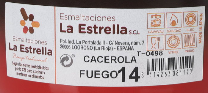 La Estrella Cacerola Fuego 1L (Pack de 6 Unidades)