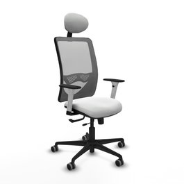 PIQUERAS Y CRESPO Silla de oficina Zulema con mecanismo Sincro/Traslack, Gris y Blanco