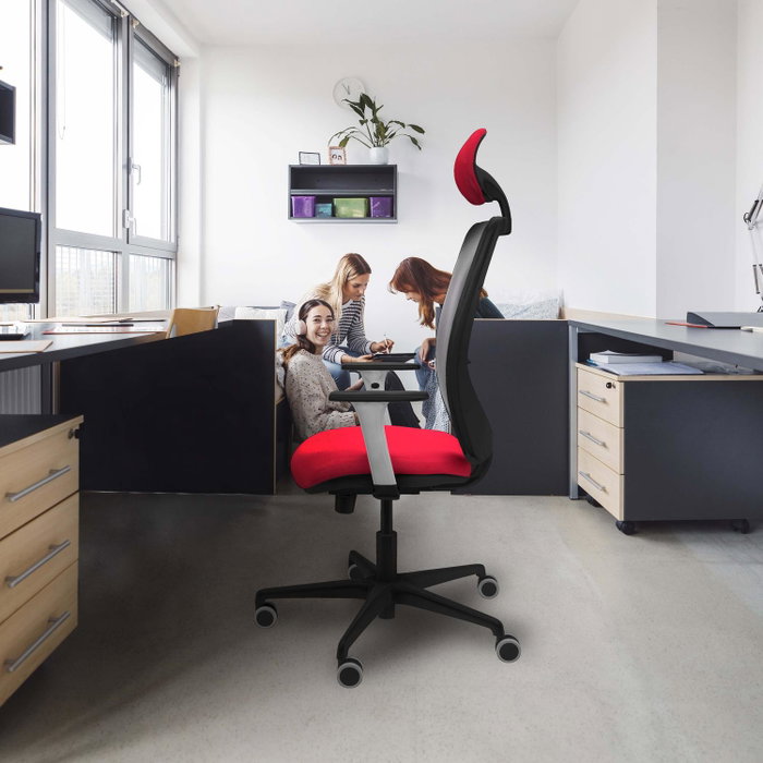 PIQUERAS Y CRESPO Silla de oficina Zulema con mecanismo Sincro/Traslack, Gris y Blanco PIQUERAS Y CRESPO Silla de oficina Zulema con mecanismo Sincro/Traslack, Gris y Blanco